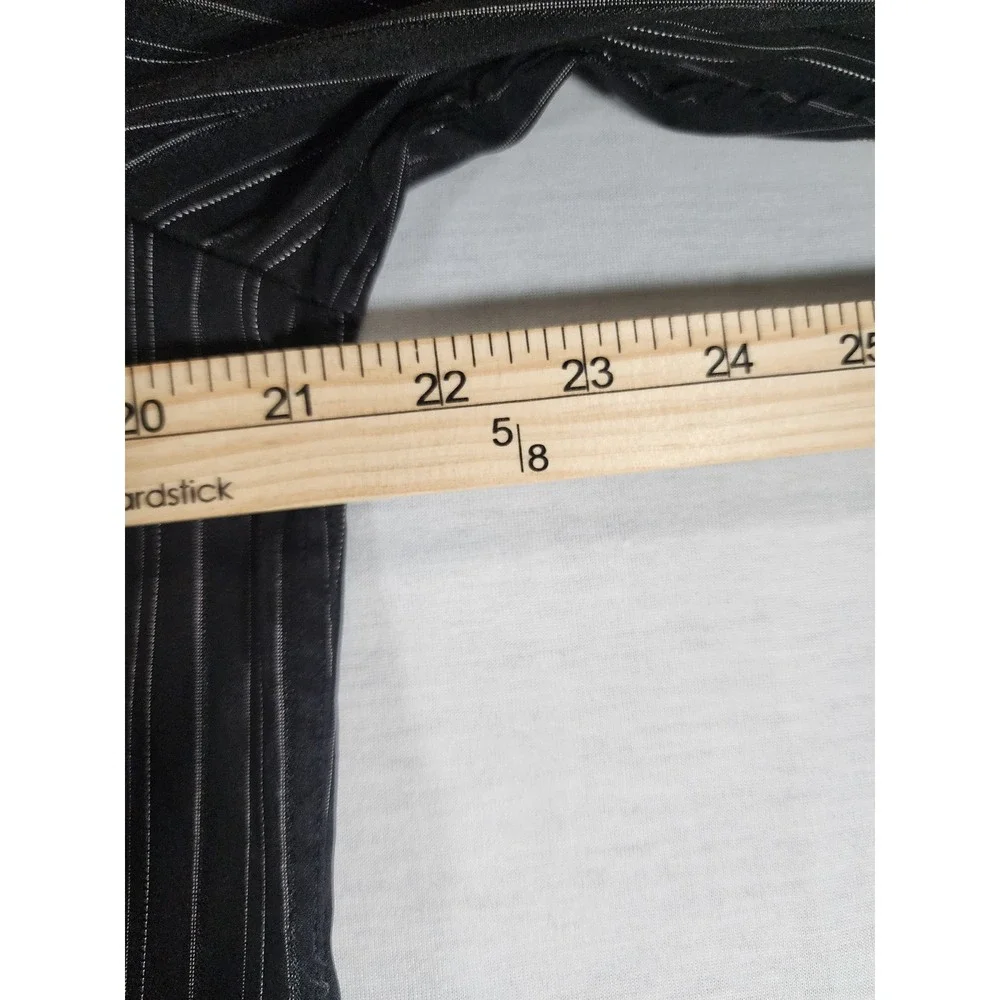 7 Diamonds Button Down Mens L Pinstripe Black Stretch Long Sleeve Dress Shirt